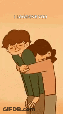 A Man Is Carrying A Woman On His Back While Hugging Her . GIF