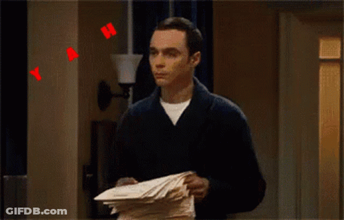 A Man Is Clapping In Front Of A Sign That Says Yet GIF
