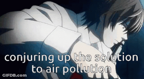 A Man Is Conjuring Up The Solution To Air Pollution GIF