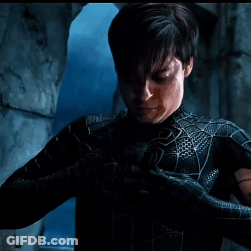 A Man Is Covered In Venom And Screaming With His Mouth Wide Open GIF