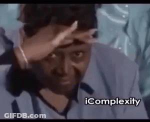A Man Is Covering His Face With His Hand And The Words `` Icomplexity '' Are Next To Him . GIF