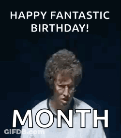 A Man Is Covering His Face With His Hands And Says `` Happy Fantastic Birthday ! `` GIF