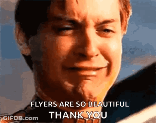A Man Is Crying And Says Flyers Are So Beautiful Thank You . GIF