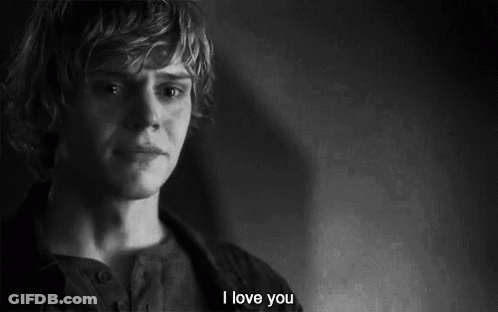 A Man Is Crying In A Black And White Photo And Saying `` I Love You '' . GIF