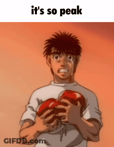 A Man Is Crying While Holding A Heart With The Words It 'S So Peak Below Him GIF