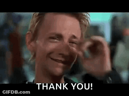 A Man Is Crying While Holding His Nose And Saying Thank You . GIF