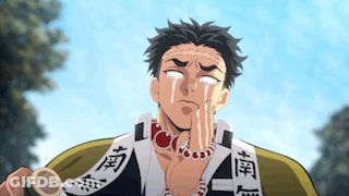 A Man Is Crying With Tears Running Down His Face . GIF