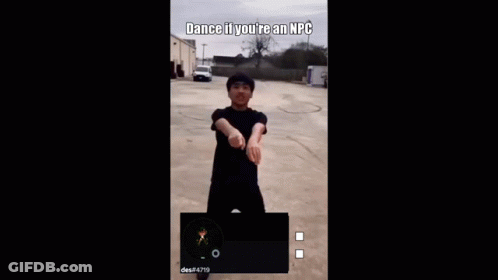 A Man Is Dancing In A Parking Lot In Front Of A Truck That Says Brandon On It . GIF