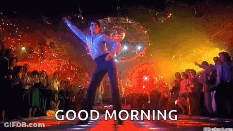 Man Dancing In Club With Good Morning GIF