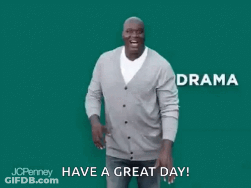 A Man Is Dancing In Front Of A Green Background And Says `` Have A Great Day ! '' GIF