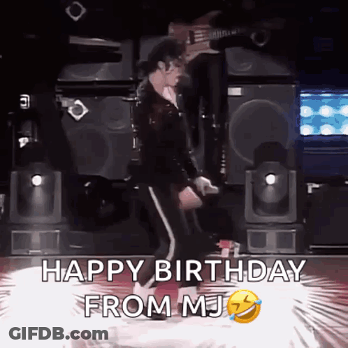 Man Dancing On Stage Happy Birthday MJ GIF
