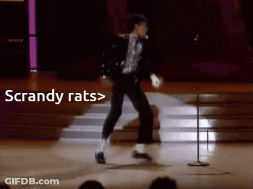 Dancing Man On Stage With Scrandy Rats GIF