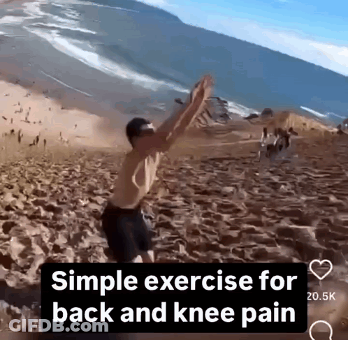 A Man Is Doing A Simple Exercise For Back And Knee Pain . GIF