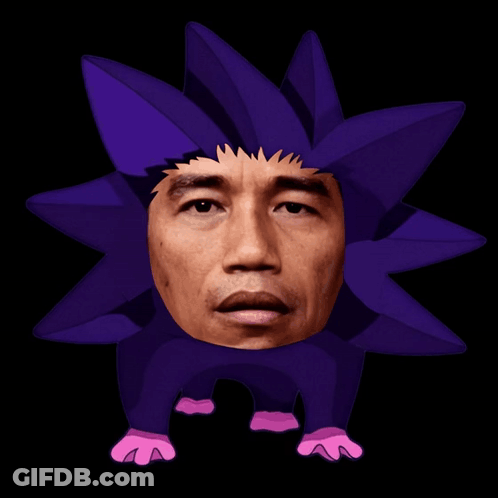 A Man Is Dressed In A Purple Flower Costume With Pink Paws GIF