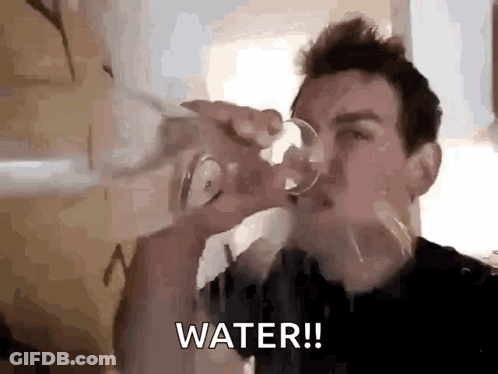 A Man Is Drinking Water From A Glass And Says Water ! GIF