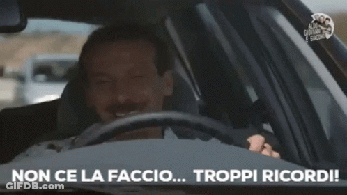 A Man Is Driving A Car And Says Non Ce La Faccio GIF