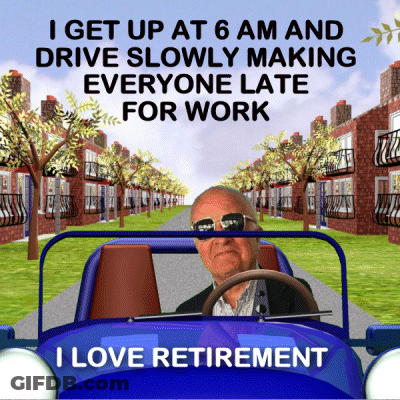 A Man Is Driving A Car With The Words " I Get Up At 6 Am And Drive Slowly Making Everyone Late For Work " At The Top GIF
