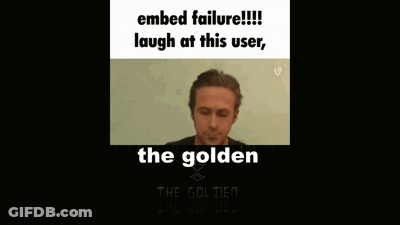 A Man Is Eating Something With A Spoon And The Words Embed Failure Laugh At This User The Golden GIF