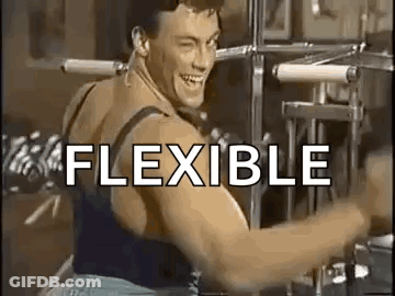 A Man Is Flexing His Muscles On A Machine In A Gym And Smiling . GIF