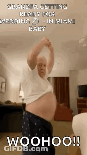 A Man Is Getting Ready For A Wedding In Miami . GIF