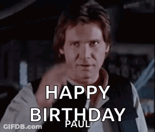 A Man Is Giving A Thumbs Up And Says Happy Birthday Paul . GIF