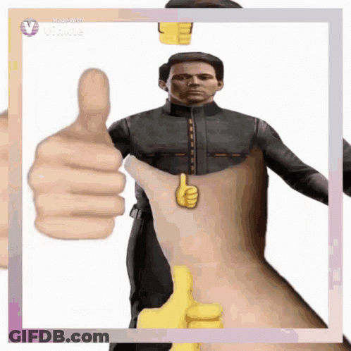 A Man Is Giving A Thumbs Up With A Hand Holding His Chest GIF