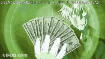 A Man Is Holding A Bunch Of Money In His Hands GIF