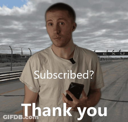 A Man Is Holding A Cell Phone In Front Of A Sign That Says " Subscribed " GIF