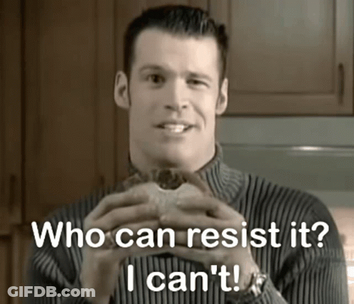 A Man Is Holding A Hamburger And Says Who Can Resist It I Can 'T ! GIF