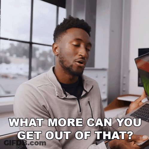 A Man Is Holding A Laptop And Saying What More Can You Get Out Of That GIF