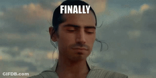 A Man Is Holding A Light Saber In A Desert And Says `` Finally Pee Light Saber '' . GIF