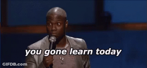 A Man Is Holding A Microphone In Front Of A Crowd And Saying `` You Gone Learn Today '' . GIF