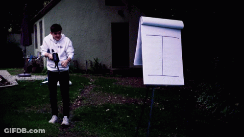 Man Holding Paintball Gun With Target Acquired Text GIF