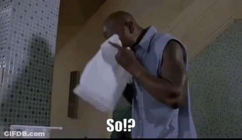 A Man Is Holding A Pillow Over His Face And Says `` So ? '' GIF