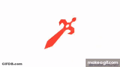 A Man Is Holding A Red Sword In A Video Game While Flying Through The Air . GIF
