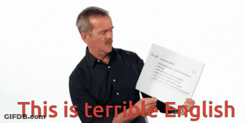 A Man Is Holding A Sign That Says This Is Terrible English GIF