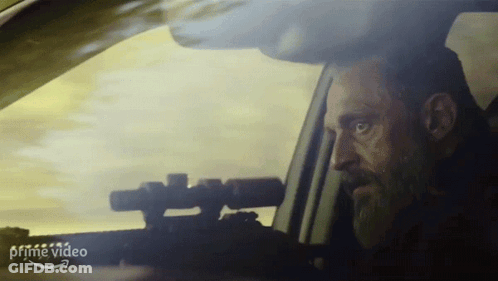 Man Holding Sniper Rifle In Car Prime Video GIF