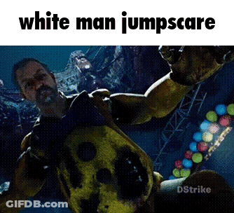 A Man Is Holding A Turtle In A Video Game And The Caption Says White Man Jumpscare . GIF