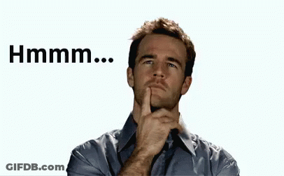 A Man Is Holding His Finger To His Chin And Thinking While Looking Up . GIF