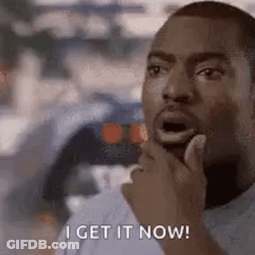A Man Is Holding His Hand To His Face And Says `` I Get It Now '' . GIF