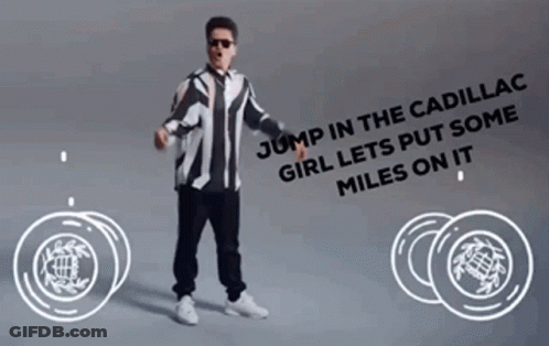 A Man Is Jumping In The Cadillac And A Girl Lets Put Some Miles On It GIF