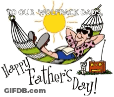 A Man Is Laying In A Hammock With The Words Happy Father 'S Day GIF