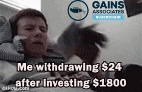 Man Lying On Bed With Gains Logo GIF
