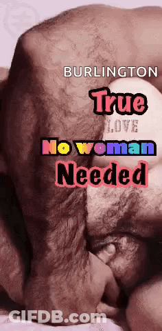 A Man Is Laying On A Bed With The Words True Love No Woman Needed GIF