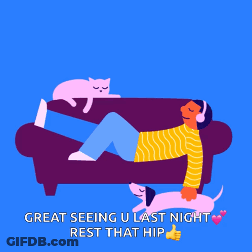 A Man Is Laying On A Couch With A Dog And A Cat And The Words Rest Is Best GIF