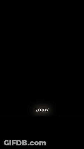 A Man Is Laying On The Ground In Front Of A Painting Of A Man With A Beard And The Word Zenox Below Him GIF