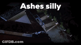 A Man Is Laying On Top Of A Roof Next To A Woman Looking Out A Window . GIF