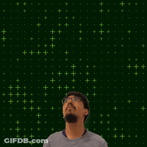 A Man Is Looking Up At The Number 10 Surrounded By Yellow Stars GIF