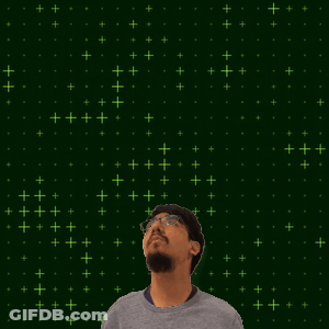 A Man Is Looking Up At The Number 15 GIF