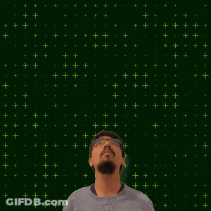 A Man Is Looking Up At The Number 17 Surrounded By Yellow Stars GIF